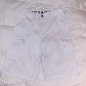 White cargo shorts
